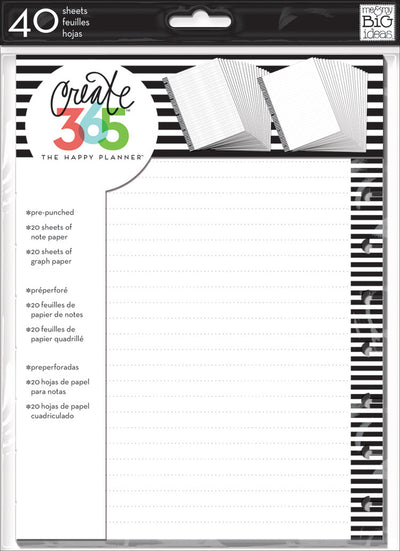 Note & Graph Paper - B&W stripes - Classic
