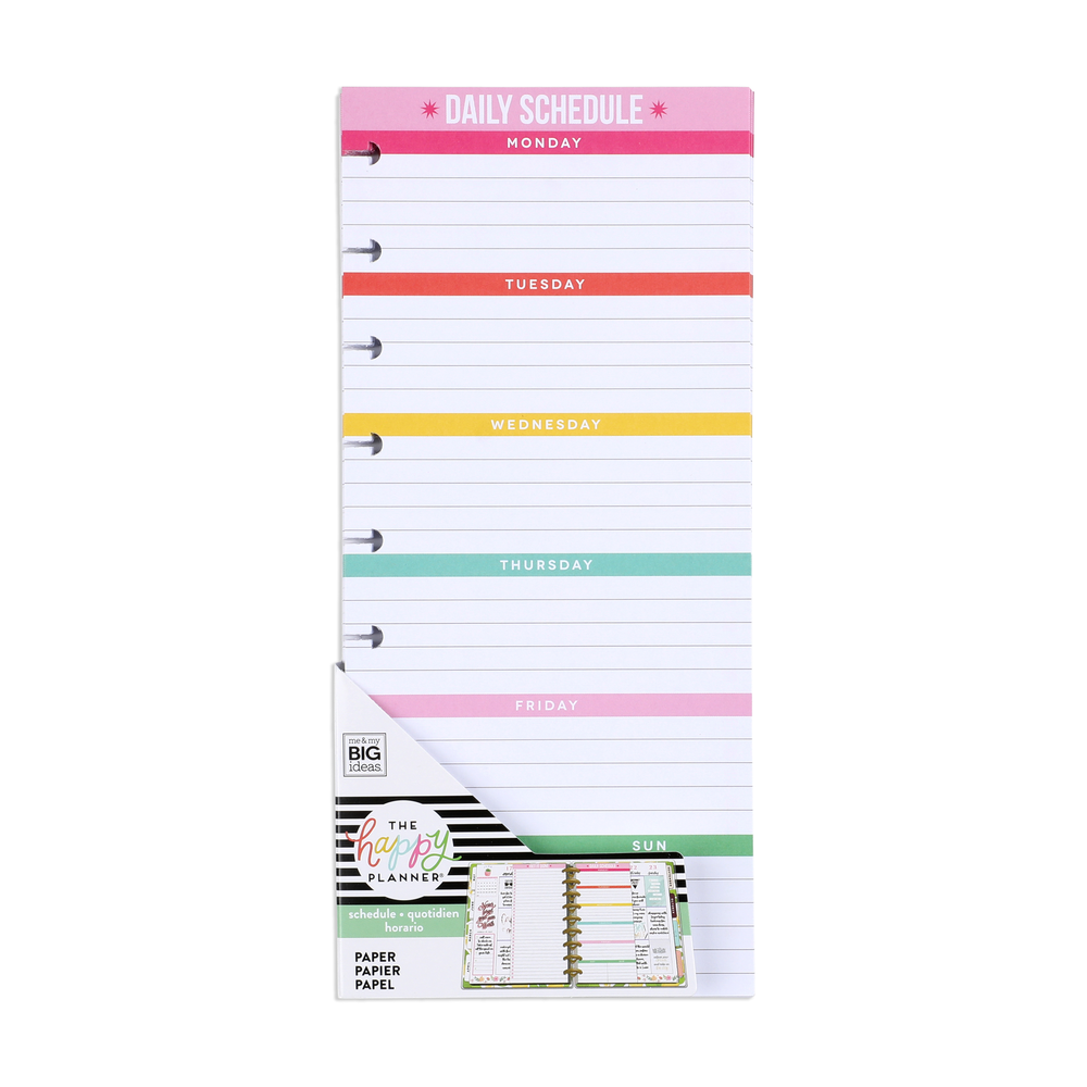Daily Schedule Half Sheet Classic – Happy Planner