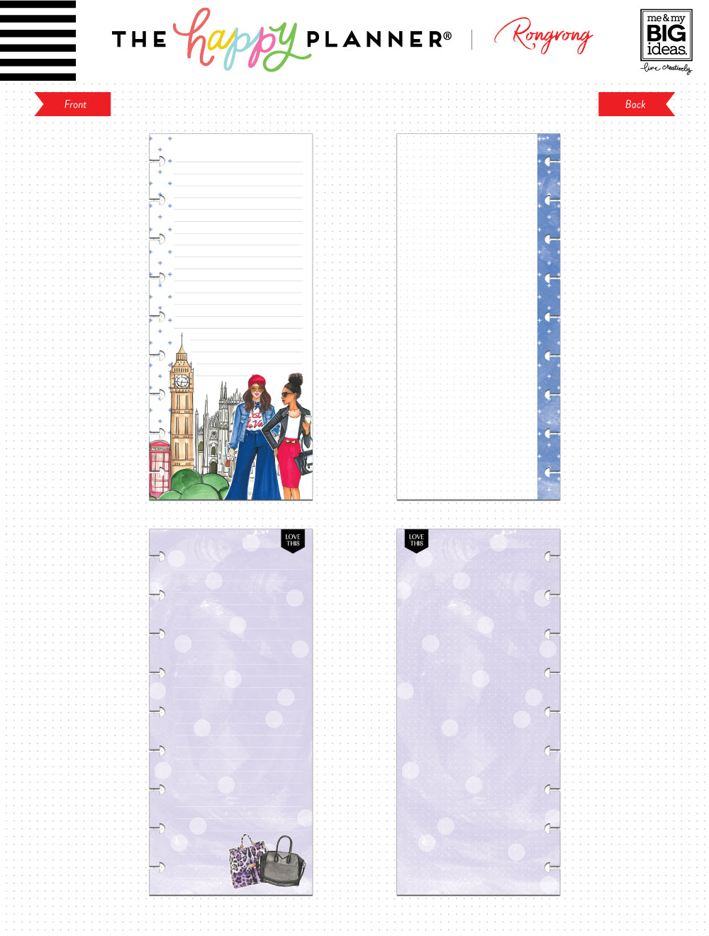 Classic Half Sheet Note Paper - Rongrong – Happy Planner