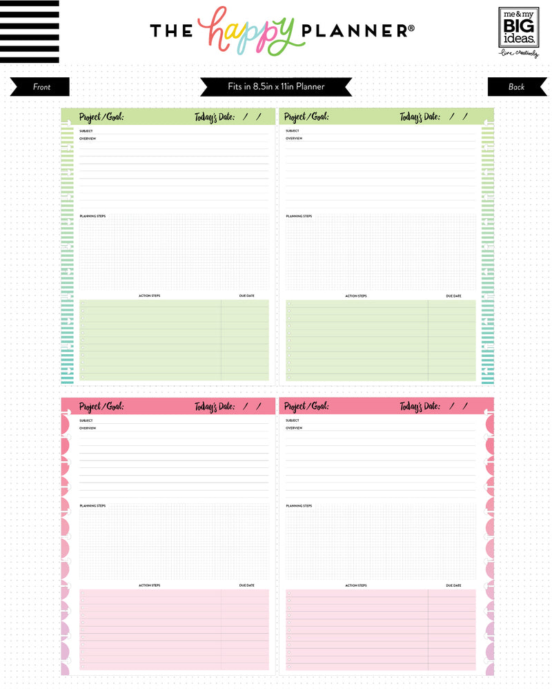 Project File Paper Printable Project Fill Paper - BIG – Happy Planner