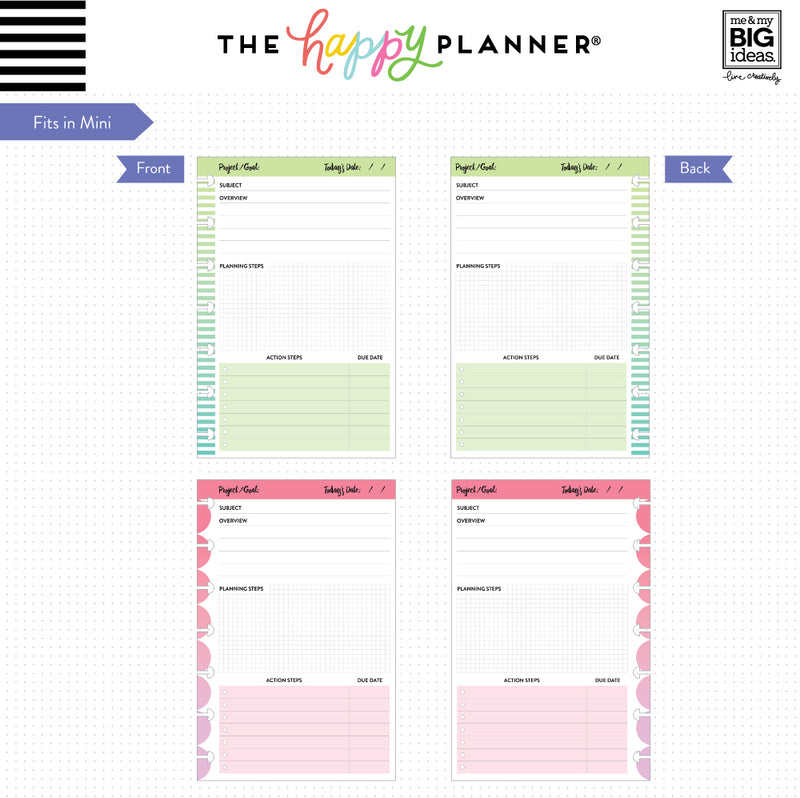 Project File Paper Printable Project Fill Paper - Mini – Happy Planner