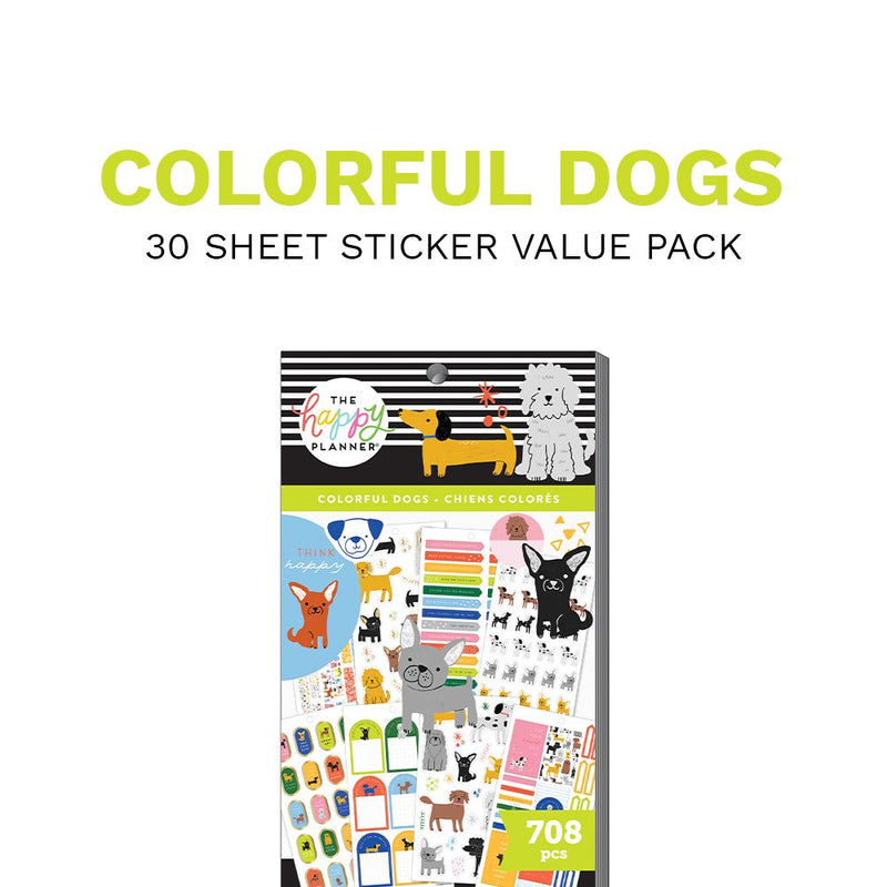 Colorful Dogs Clear Stickers