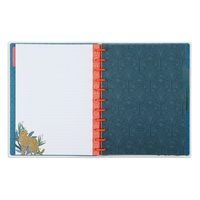 Jewel Tone Jungle Big Notebook - Dot Lined Pages - 60 Sheets