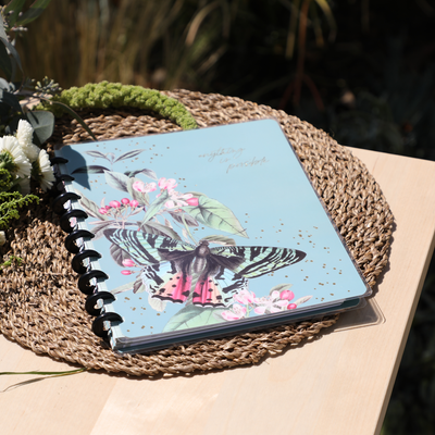 Butterflies & Blooms Classic Notebook - Dot Lined Pages - 60 Sheets