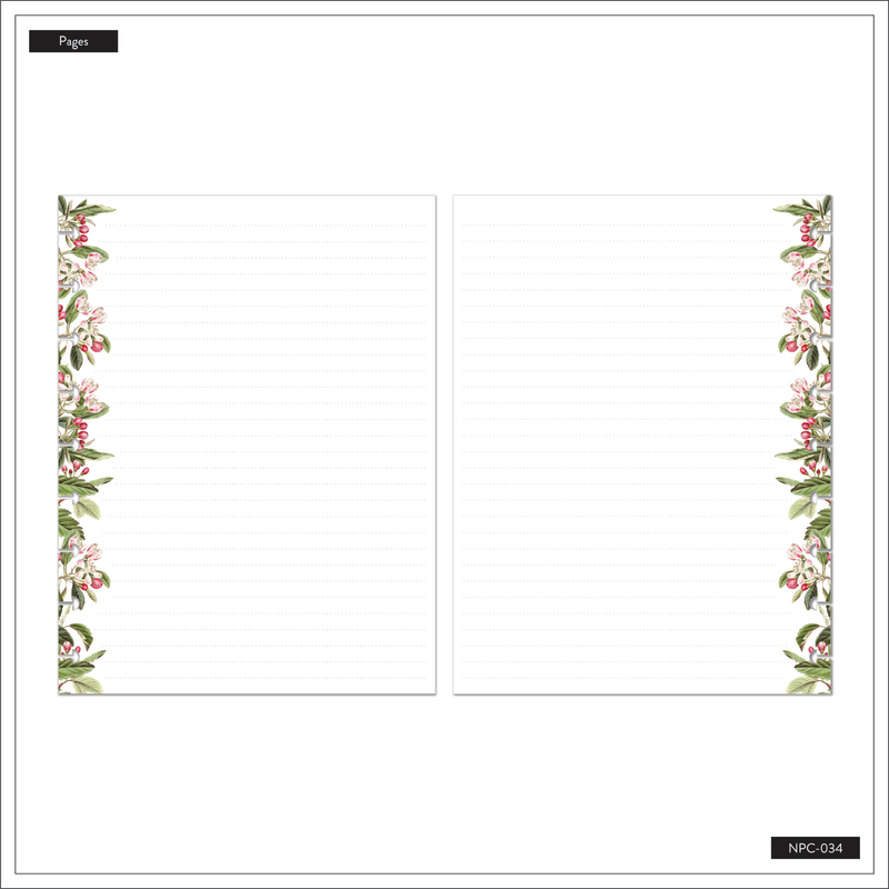 Butterflies & Blooms Classic Notebook - Dot Lined Pages - 60 Sheets