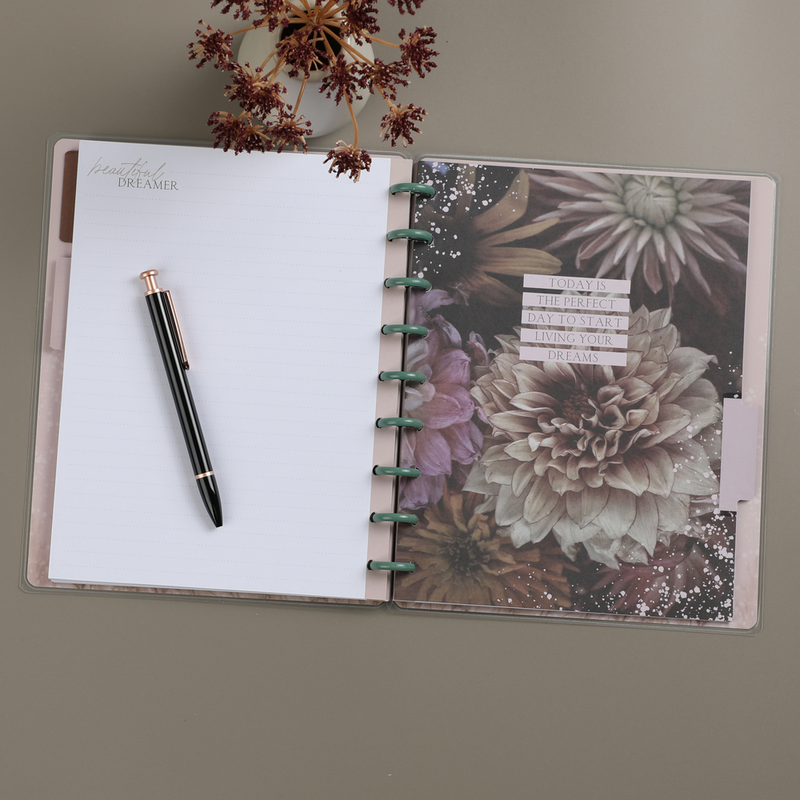 Moody Florals - Dotted Lined Classic Notebook - 60 Sheets