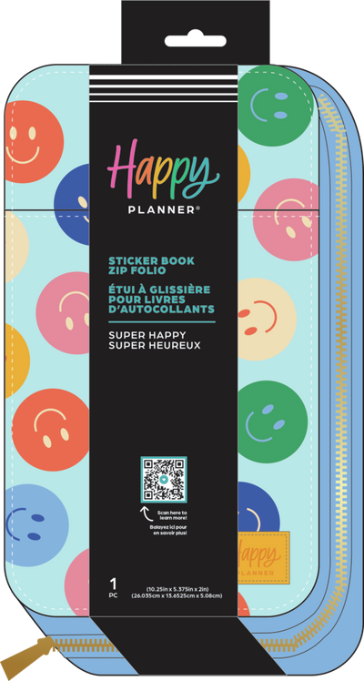 Super Happy - Sticker Storage Zip Folio