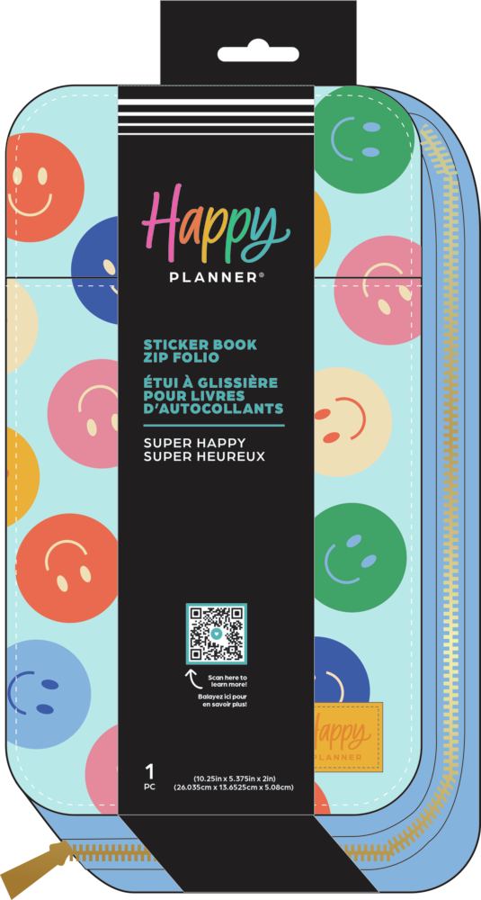 Super Happy - Sticker Storage Zip Folio