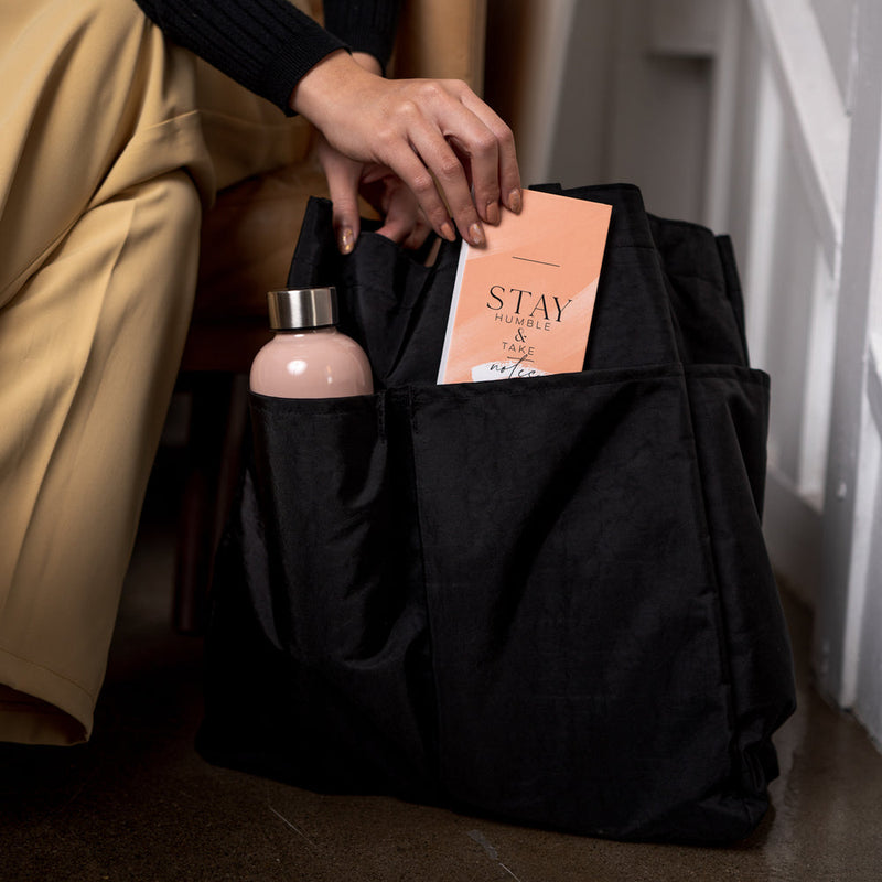Work + Life Minimalist Nylon Tote Bag - Black