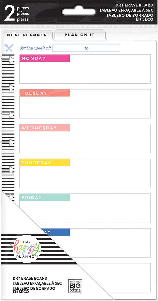 Happy Planner Medium Dry-Erase Dashboards 2/Pkg