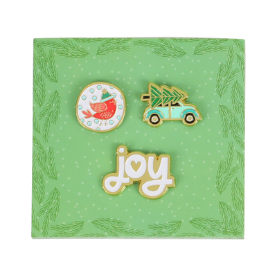 Holiday Joy Enamel Pins - 3 Pack