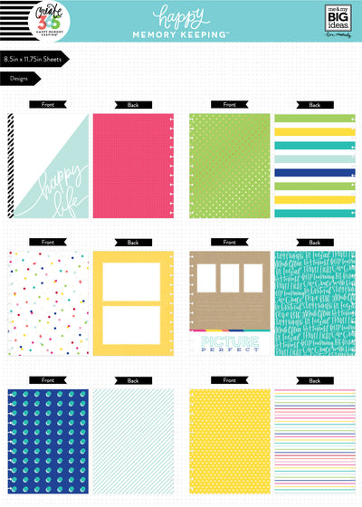 Happy Memory Keeping BIG Pre-Punched Cardstock Pad - Brights