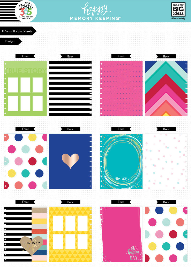 Happy Memory Keeping BIG Pre-Punched Cardstock Pad - Brights