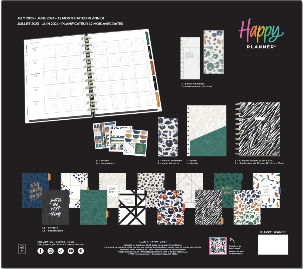  Happy Planner 12-Month Teacher Lesson-Planner Box Kit,  Includes Dated Teacher Planner and More, July 2023–June 2024, Big Size,  Teacher Notes Theme, 14 1/2 Inches by 10 1/4 Inches : Office Products