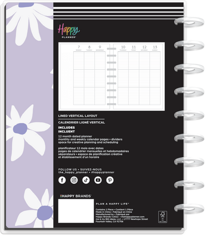 2023 Life Is Sweet Happy Planner - Classic Lined Vertical Layout - 12 Months