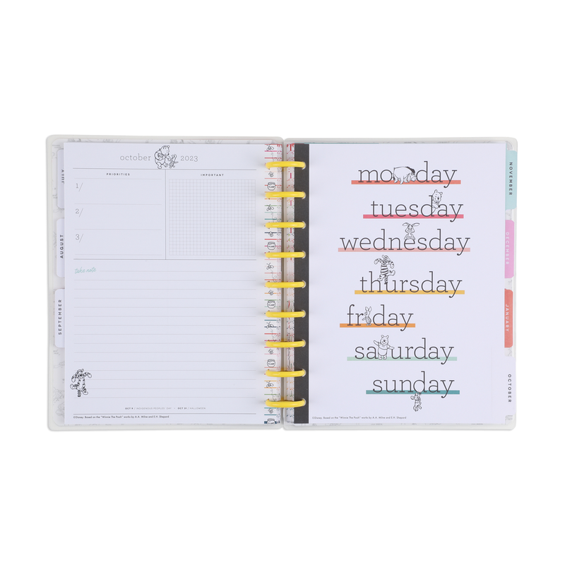 2024 DisneyÂ Winnie the Pooh True to You Happy Planner - Classic Dashboard Layout - 12 Months