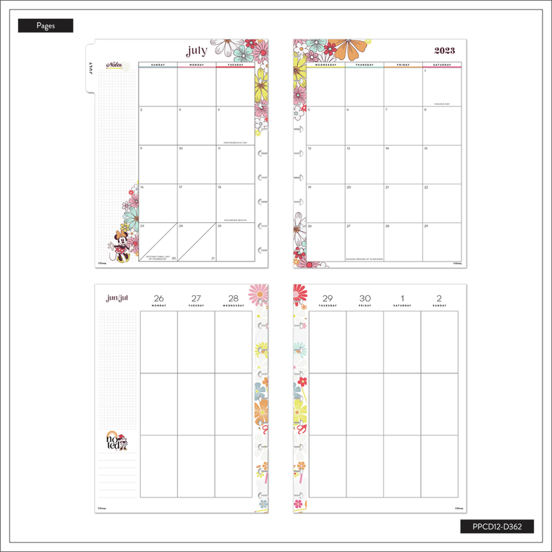 Happy Planner Disney Sticker Pack, Multicolored Planner Stickers for Teachers, Back-to-school Accessories, Sunny Minnie Theme, Classic size, 30