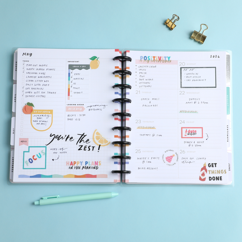 2023 Fun Illustrations Happy Planner - Classic Dashboard Layout - 18 Months