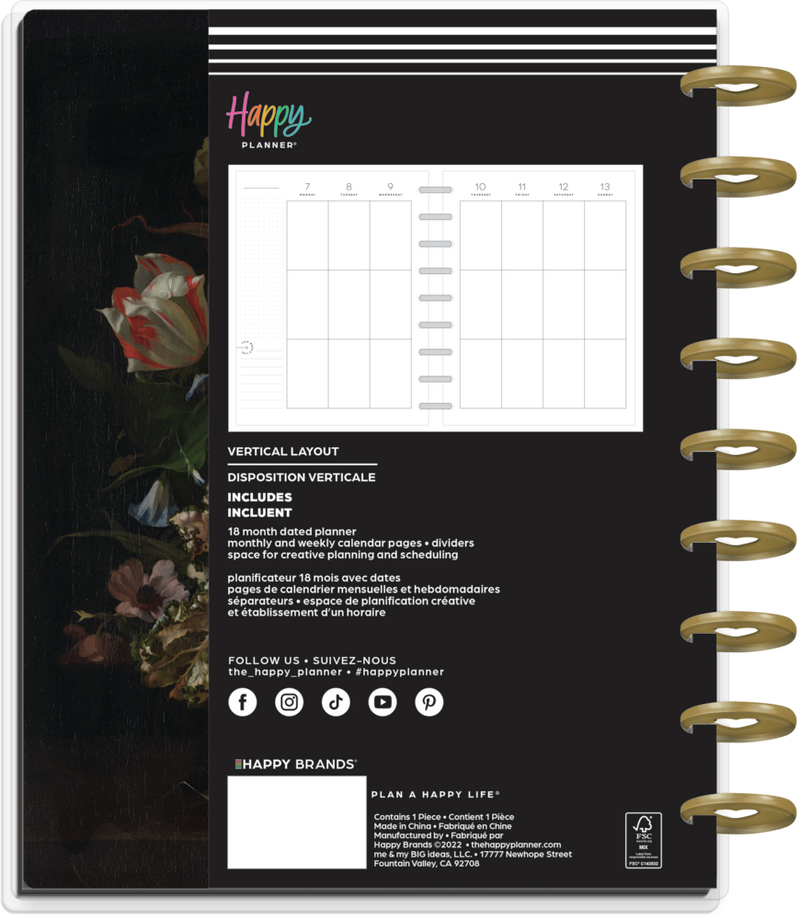 2023 Bold Baroque Happy Planner - Classic Vertical Layout - 18 Months