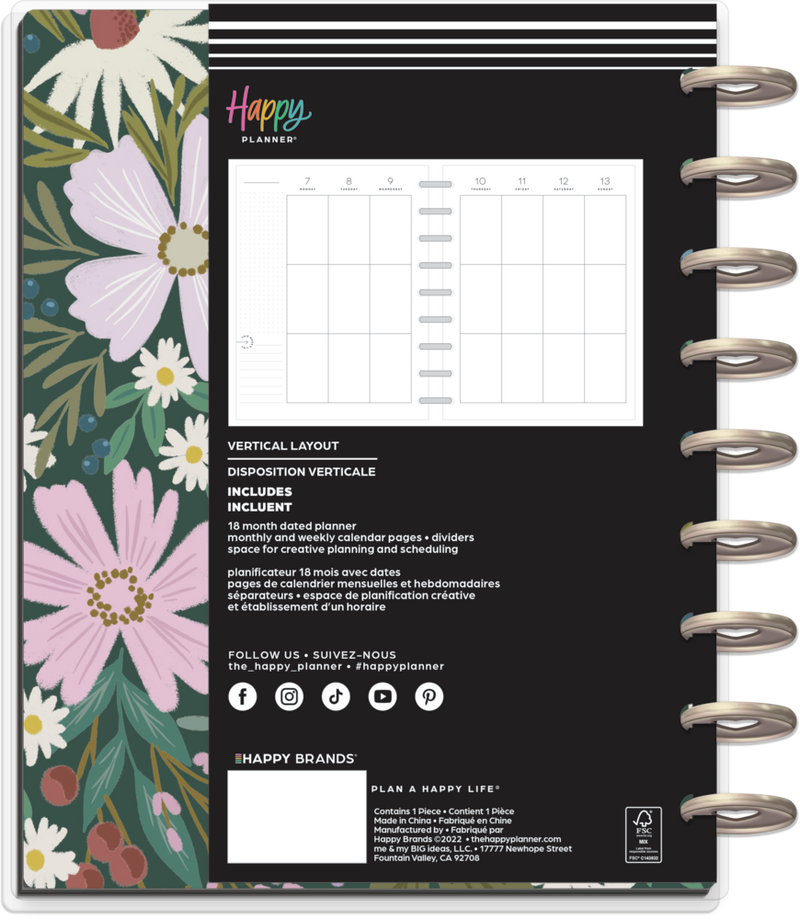 2023 Made to Bloom Happy Planner - Classic Vertical Layout - 18 Months