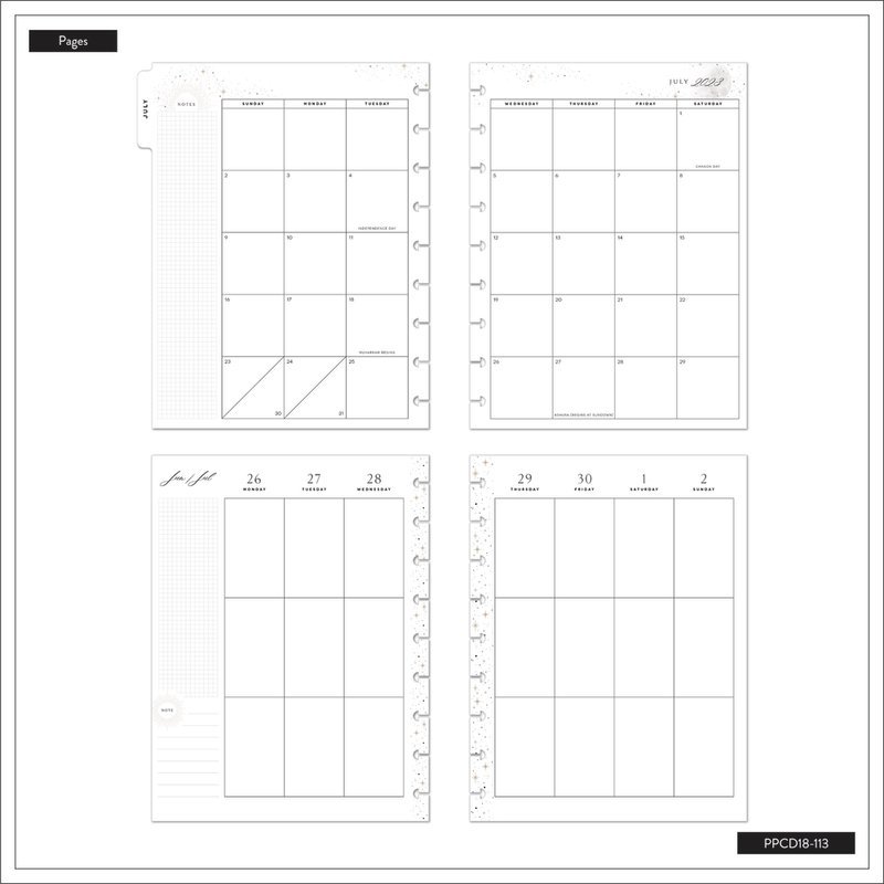 2023 Celestial Elegance Happy Planner - Classic Vertical Layout - 18 Months