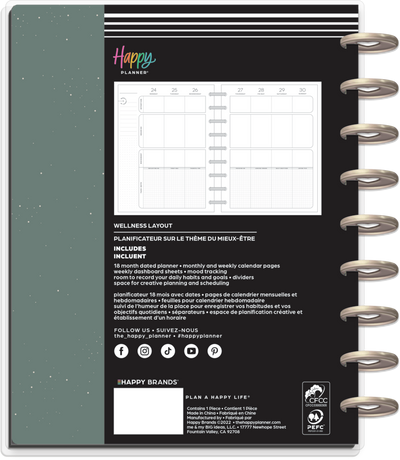 2023 Heal From Within Happy Planner - Classic Wellness Layout - 18 Months