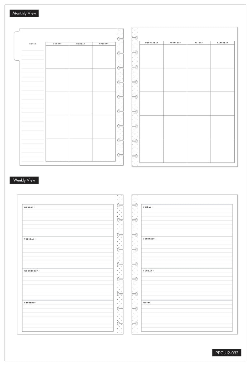 Undated Bright Type Classic Horizontal Happy Planner - 12 Months