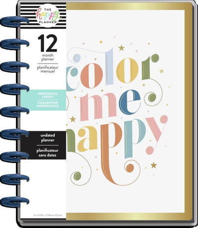 Undated Bright Type Classic Horizontal Happy Planner - 12 Months