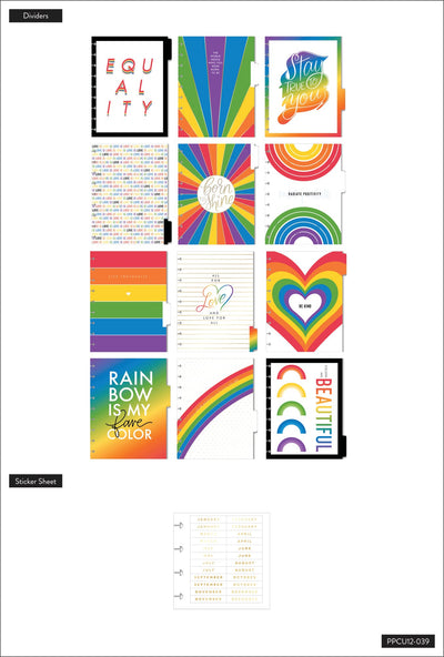 Undated Pride Rainbow Classic Vertical Happy Planner - 12 Months
