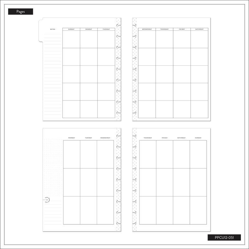 Undated Bright & Fun Happy Planner - Classic Vertical Layout - 12 Months