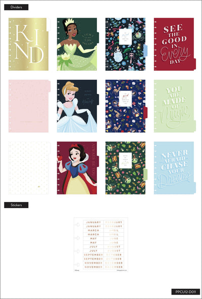Undated Disney© Princess Magic Begins Within Classic Dashboard Happy Planner - 12 Months