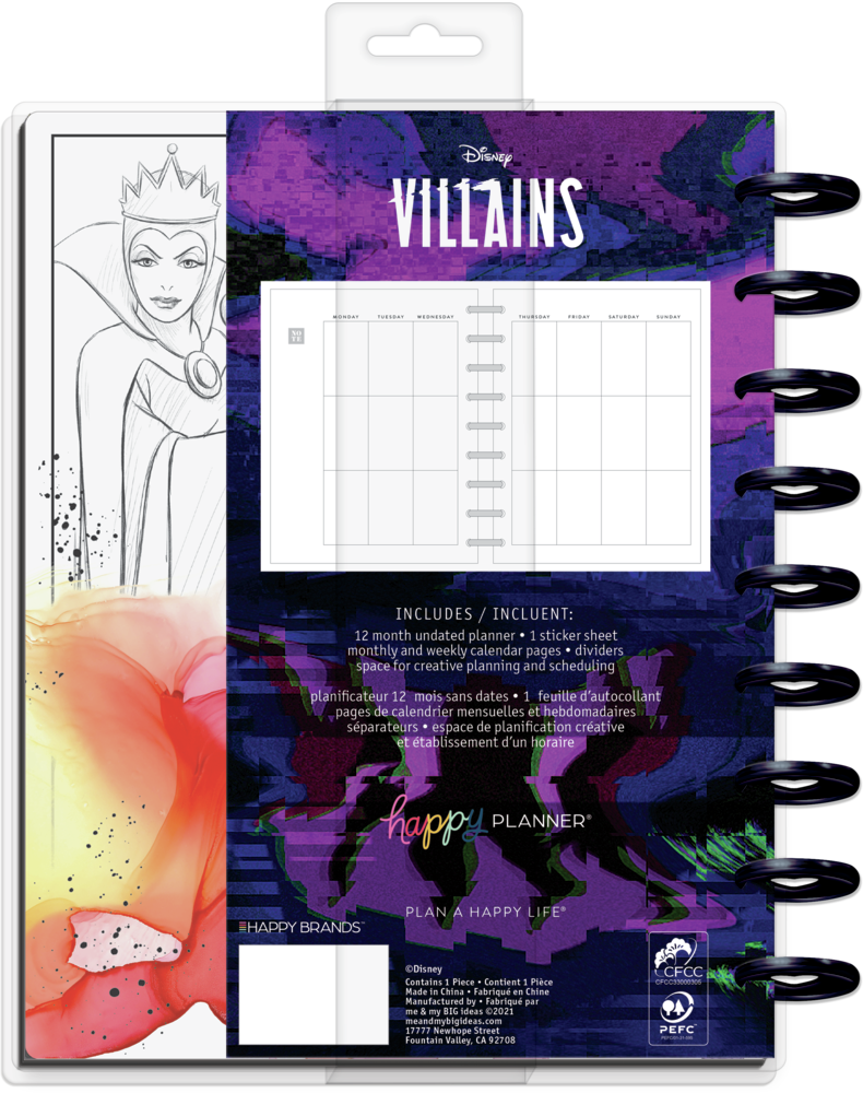 Undated Disney© Villains Classic Vertical Happy Planner - 12 Months