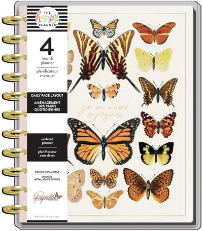 Undated Papillion Butterfly Big Daily Planner - 4-Months