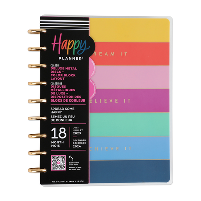 2023 DELUXE Spread Some Happy Happy Planner - Classic Colorblock Layout  - 18 Months