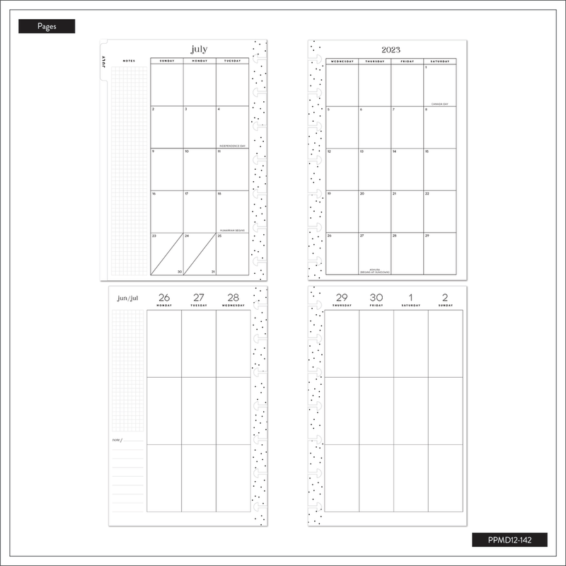 2023 Smiley Face Happy Planner - Mini Vertical Layout - 12 Months
