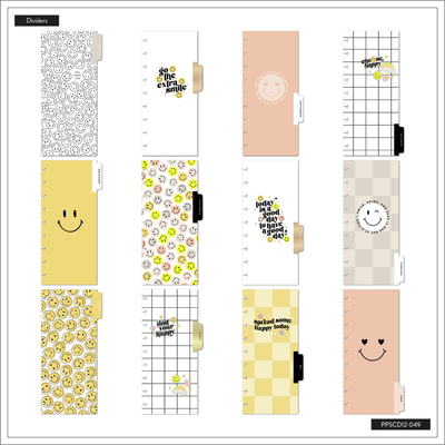 2023 Smiley Face Happy Planner - Skinny Classic Horizontal Layout - 12 Months