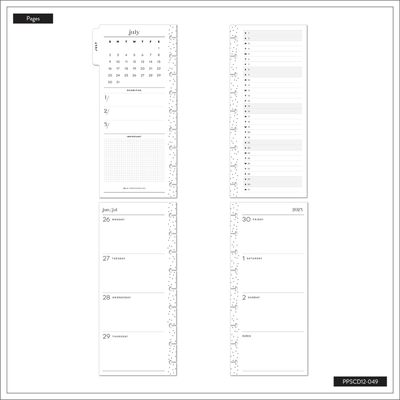 2023 Smiley Face Happy Planner - Skinny Classic Horizontal Layout - 12 Months