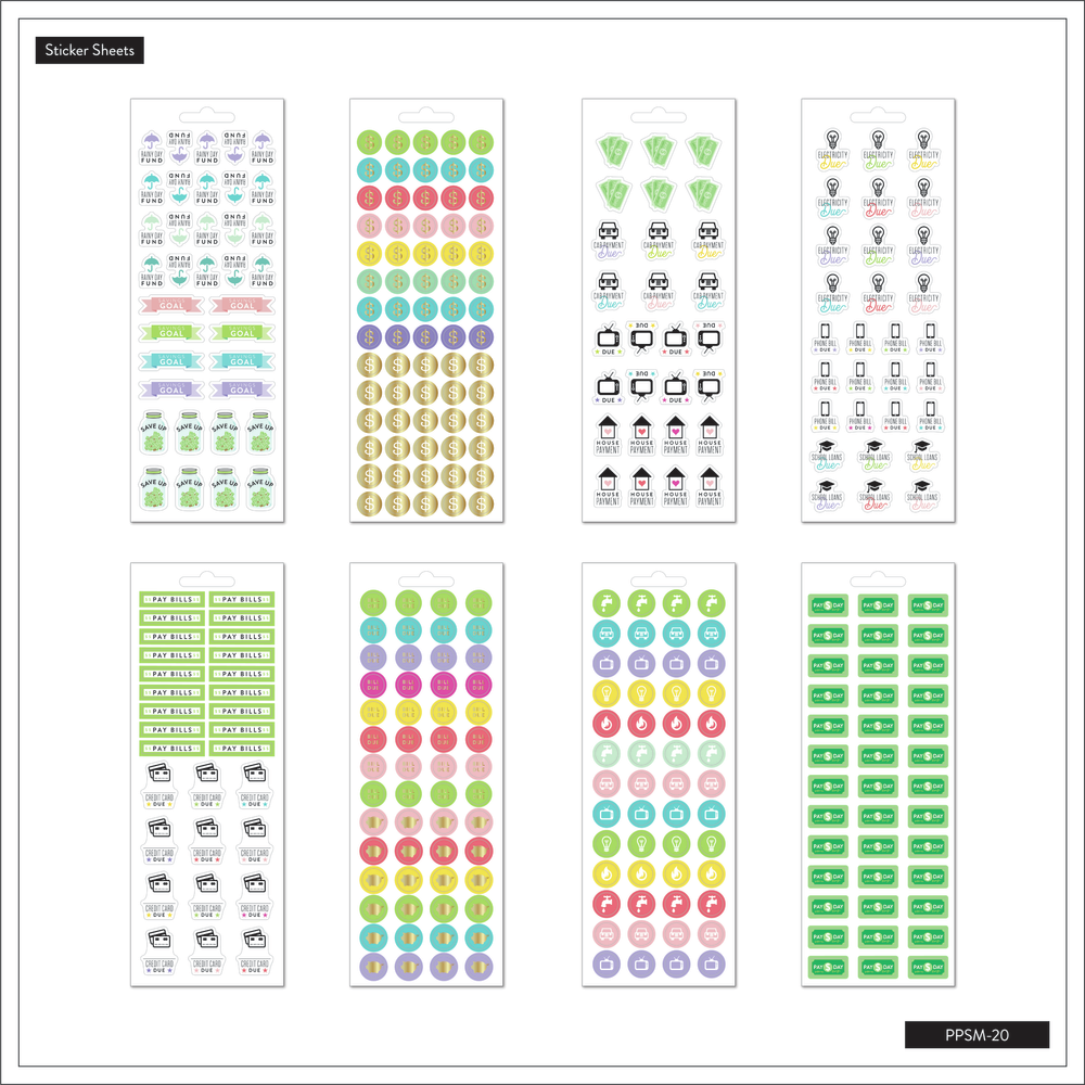 Save Up Sticker Save Up Budget - 8 Sticker Sheets – Happy Planner