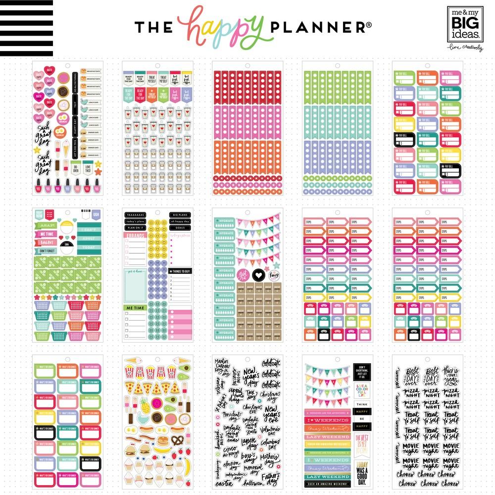 Little More Happy Planner Stickers – 27 Sheets – 1650+ Productivity  Stickers for Your Organizer Planner – 2024-2025 Calendar Stickers & Planner