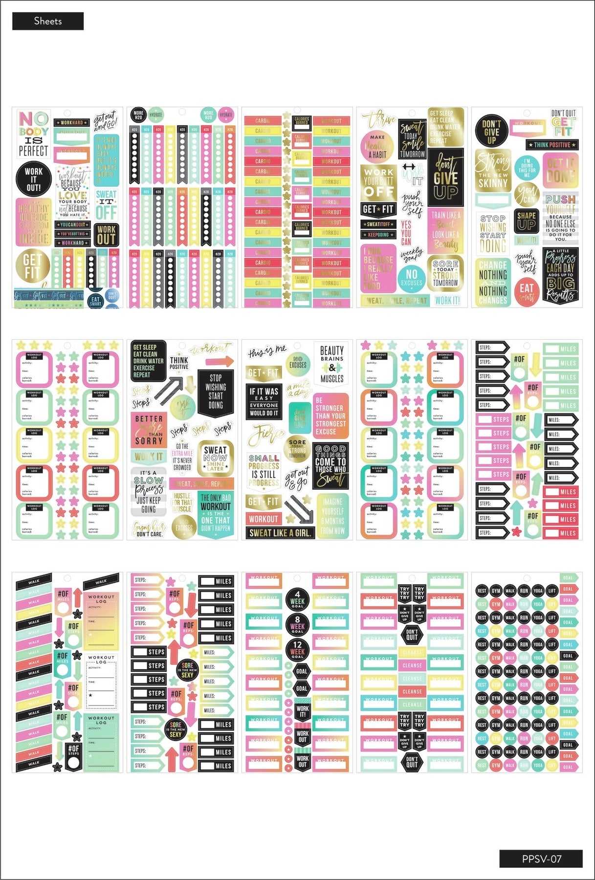 Value Pack Stickers - Work It Out – Happy Planner