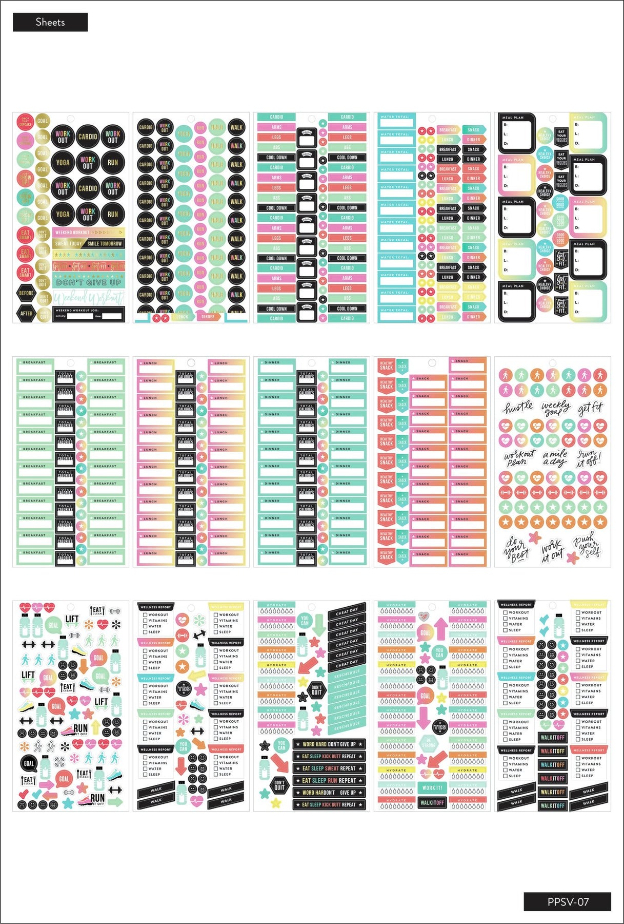 Work Out Plan Sticker Value Pack Stickers - Work It Out – Happy Planner