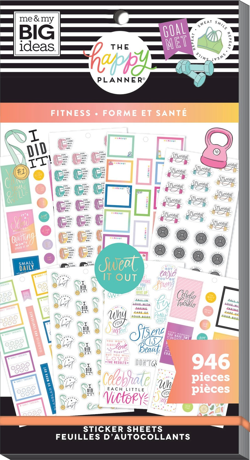 Kawaii Fitness Sticker Sheet, Cute Workout Stickers, Gym Stickers, Journal  Stickers, Scrapbook Stickers, Planner Stickers 
