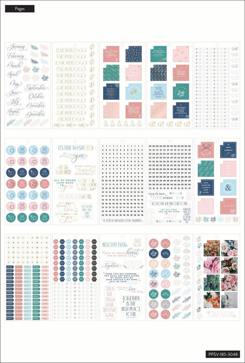 610PCS/Set Love Wedding Scrapbook Stickers Wedding Planner