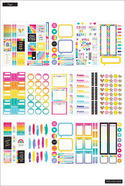 Color Me Sticker Design Value Pack Stickers - Color Me Happy – Happy Planner