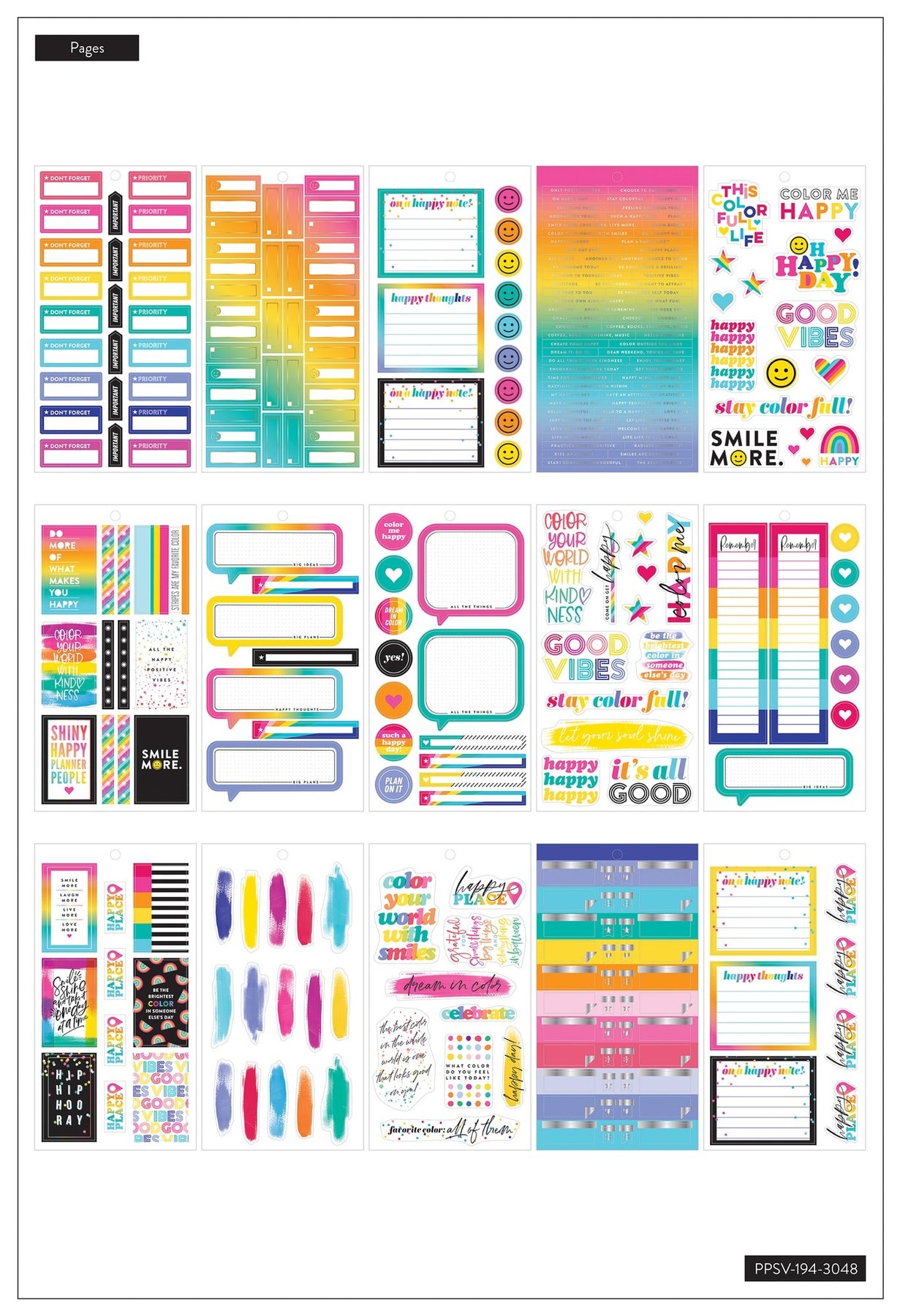Color Me Sticker Design Value Pack Stickers - Color Me Happy – Happy Planner