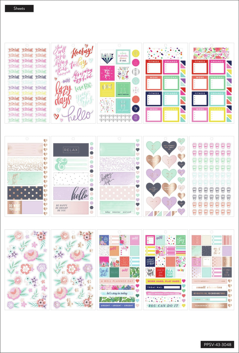 Pink and Purple Days of the Week Planner Stickers