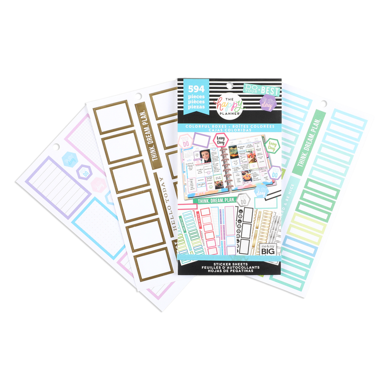 Value Pack Stickers - Classic Colorful Boxes – Happy Planner