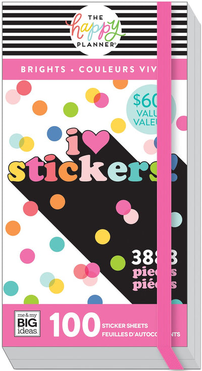 Mega Value Pack Stickers - Brights - 100 Sheets!