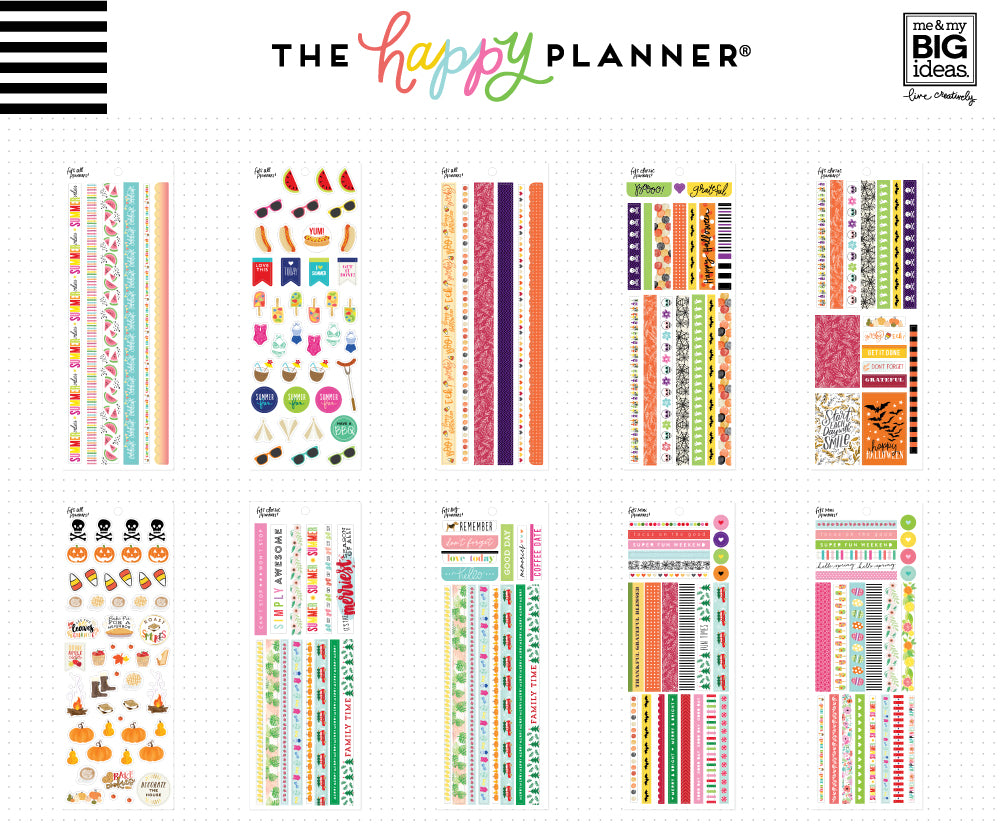 Happy Planner Washi Sticker Book-Pastels, 393/Pkg