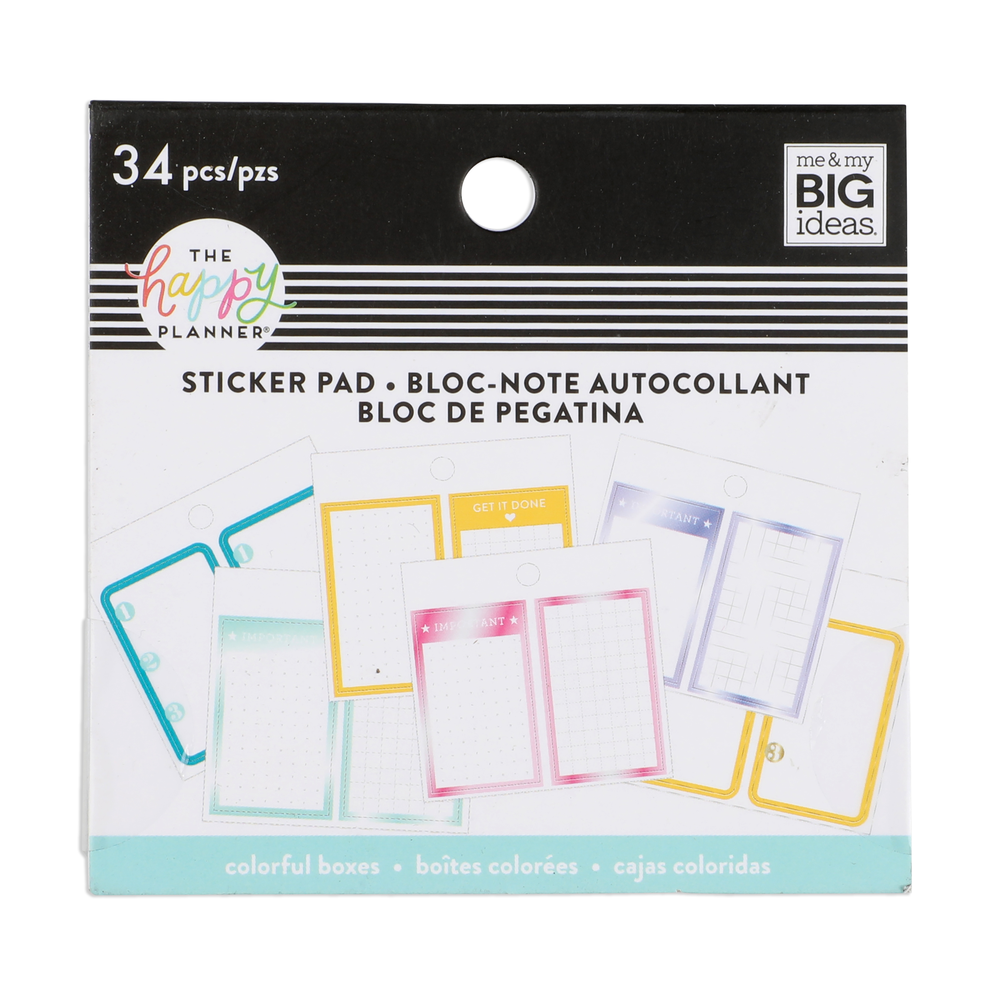 Tiny Sticker Pad - Colorful Boxes – Happy Planner